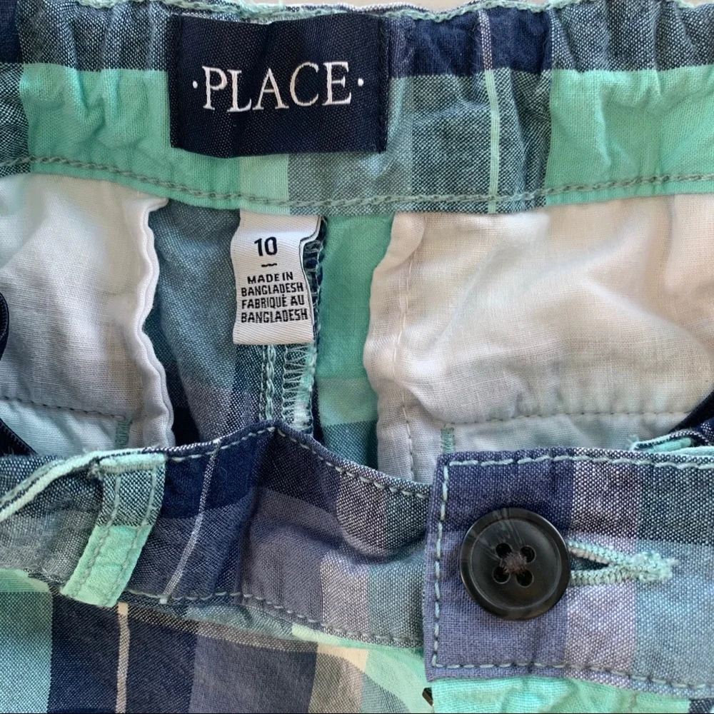 The Children’s Place Plaid Aqua mix shorts. 10